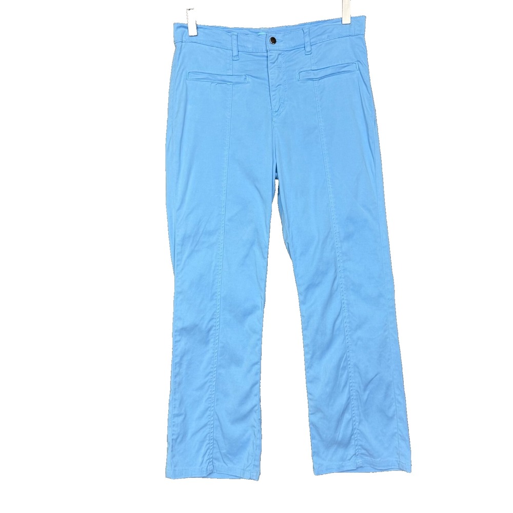 J McLaughlin Pants Womens 6 Blue Crop Straight Leg Tencel Stretch High Rise